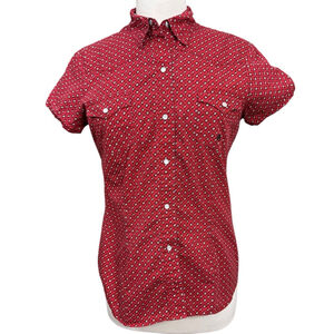 Roper Button Down Western Shirt, M, Red